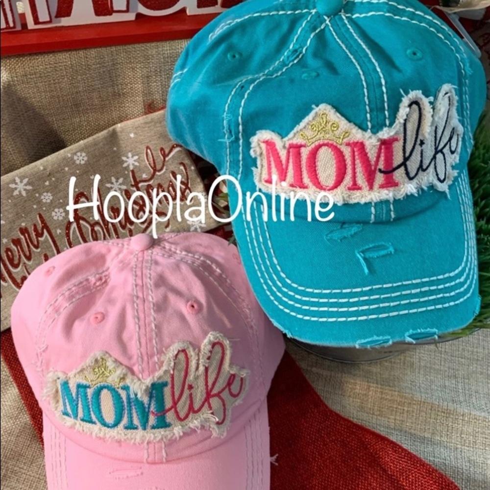 Distressed Mom Life Cap...pick your color!